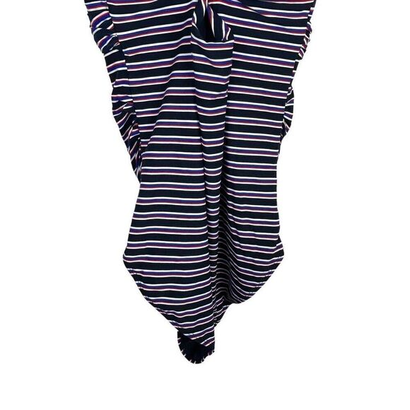 Nip Tuck Womens Striped Multi Fit Cup Padded One Piece Swimsuit Size 12 coastal - Picture 2 of 9